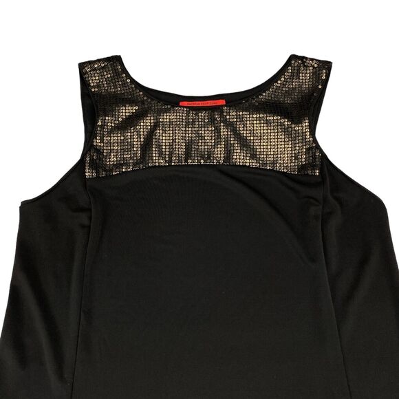 Narciso Rodriguez Tank Top Womens Large Black Gold Sequin Sleeveless Pullover - Picture 8 of 12
